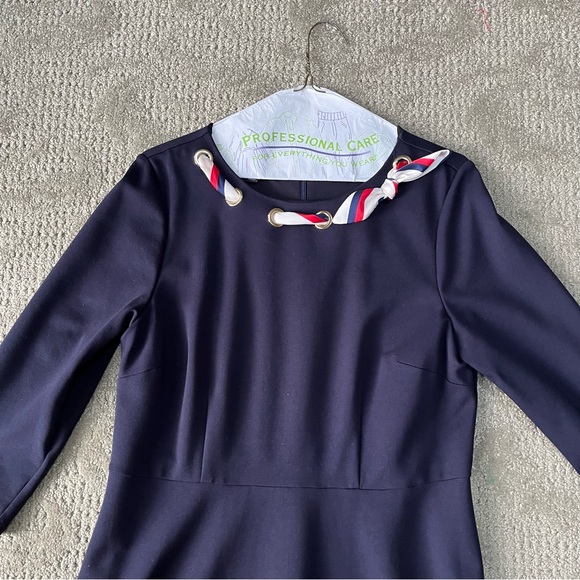 NWOT Women's Talbots Ponte Fit & Flare Dress size 10 Petite in Navy - Picture 3 of 6